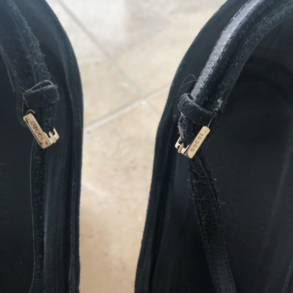 GUCCI horse bit suede wedge heels - Picture 6 of 8